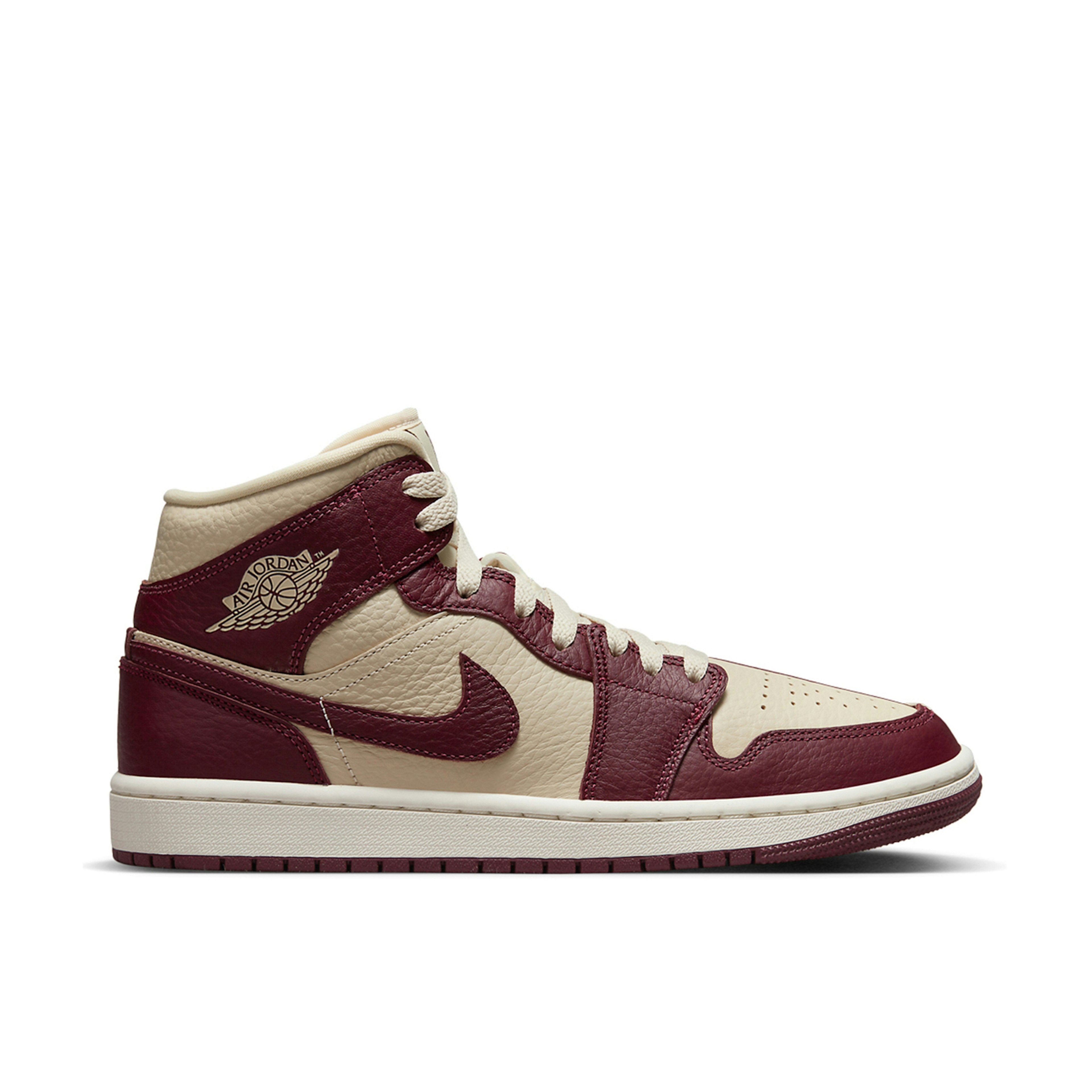 Air Jordan 1 Mid Split Cream Maroon Womens